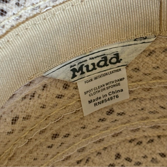 Mudd Ivory Lace Bucket Hat with Brown Suede Tie NWT - Picture 4 of 4